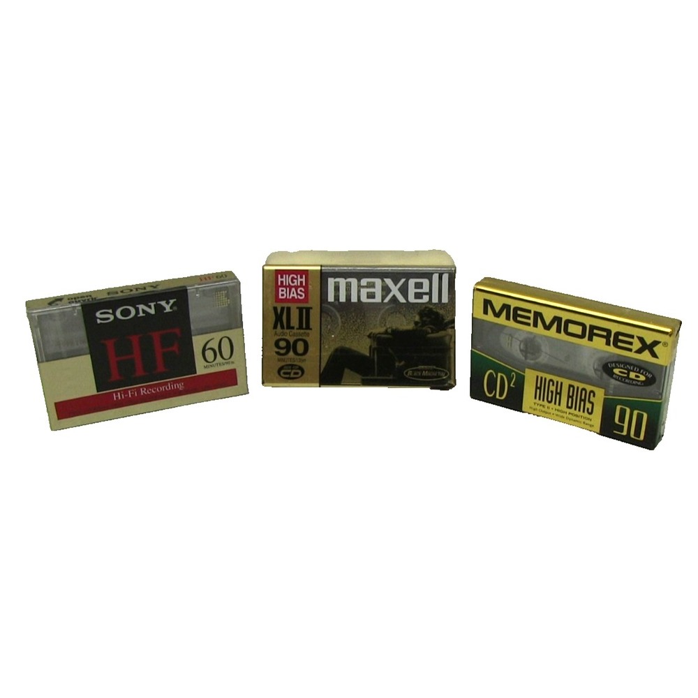 3x Maxell, Sony, Memorex 60‎ / 90 Minute Audio Cassette Tape, All New Sealed